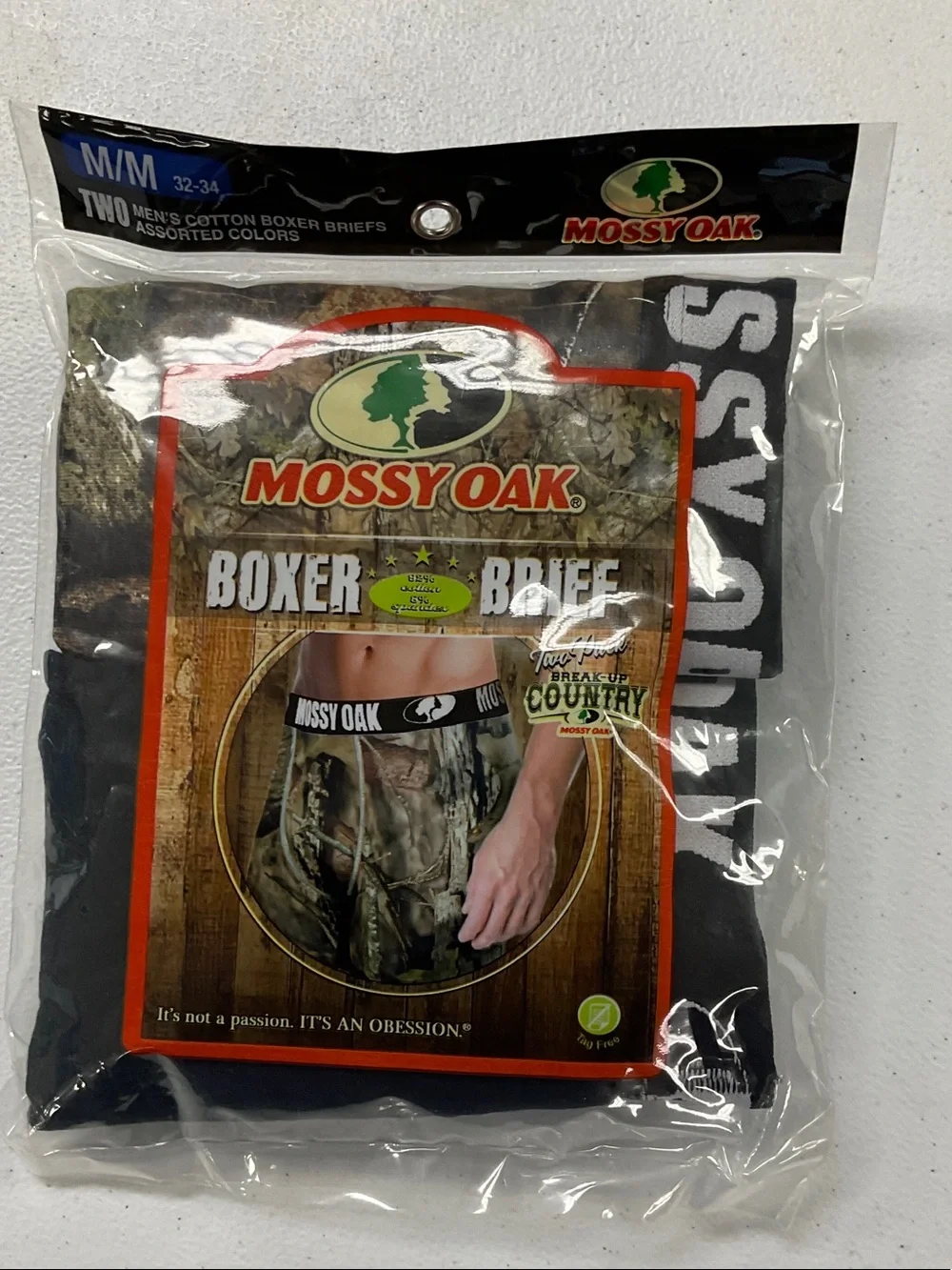Mossy Oak Men's Boxer Briefs - Black & Camouflage